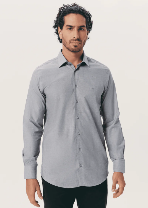 CAMISA CASUAL FIL A FIL BLACK